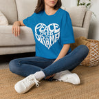 Peace Over Drama T-Shirt — Retro Peace Sign Graphic Tee for Women