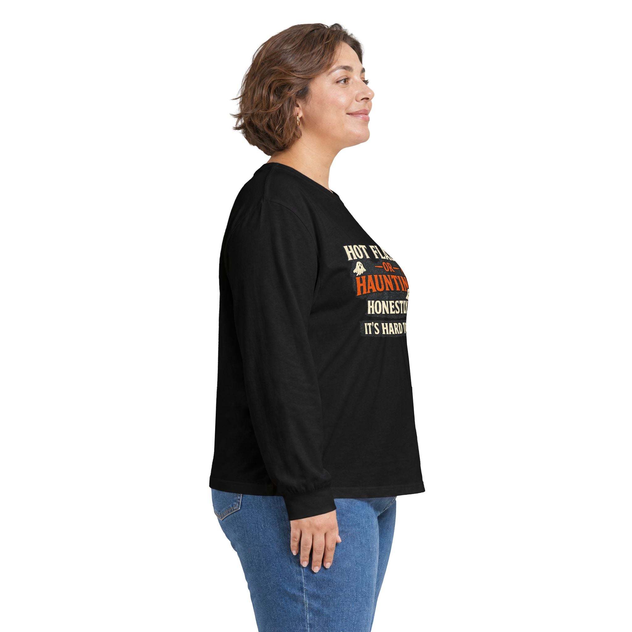 Hot Flashes or Hauntings? Funny Halloween Long Sleeve T-Shirt