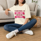 Multitasker Wine Tee — "I Can Worry, Forget & Pour Wine All at Once" T-Shirt