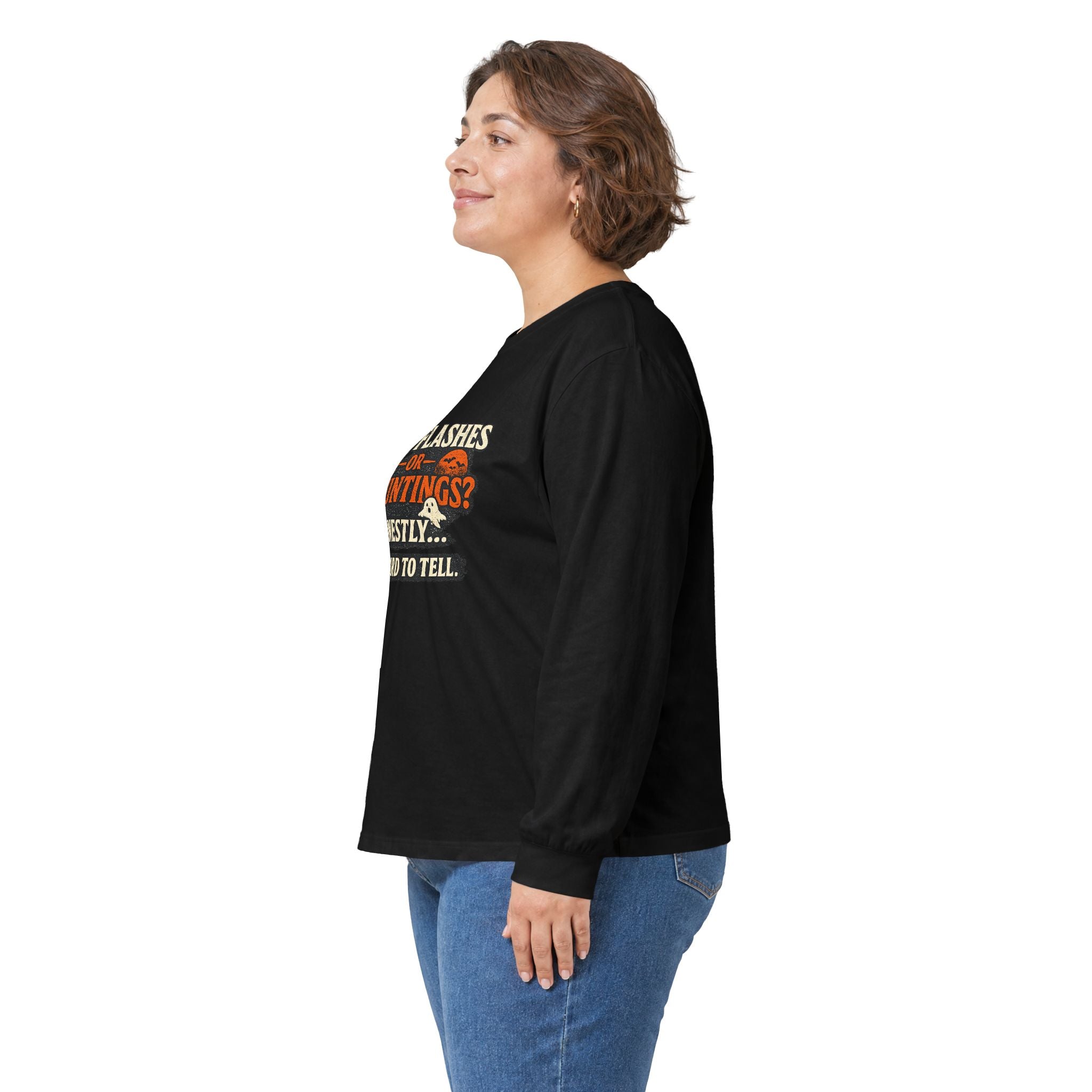 Hot Flashes or Hauntings? Funny Halloween Long Sleeve T-Shirt