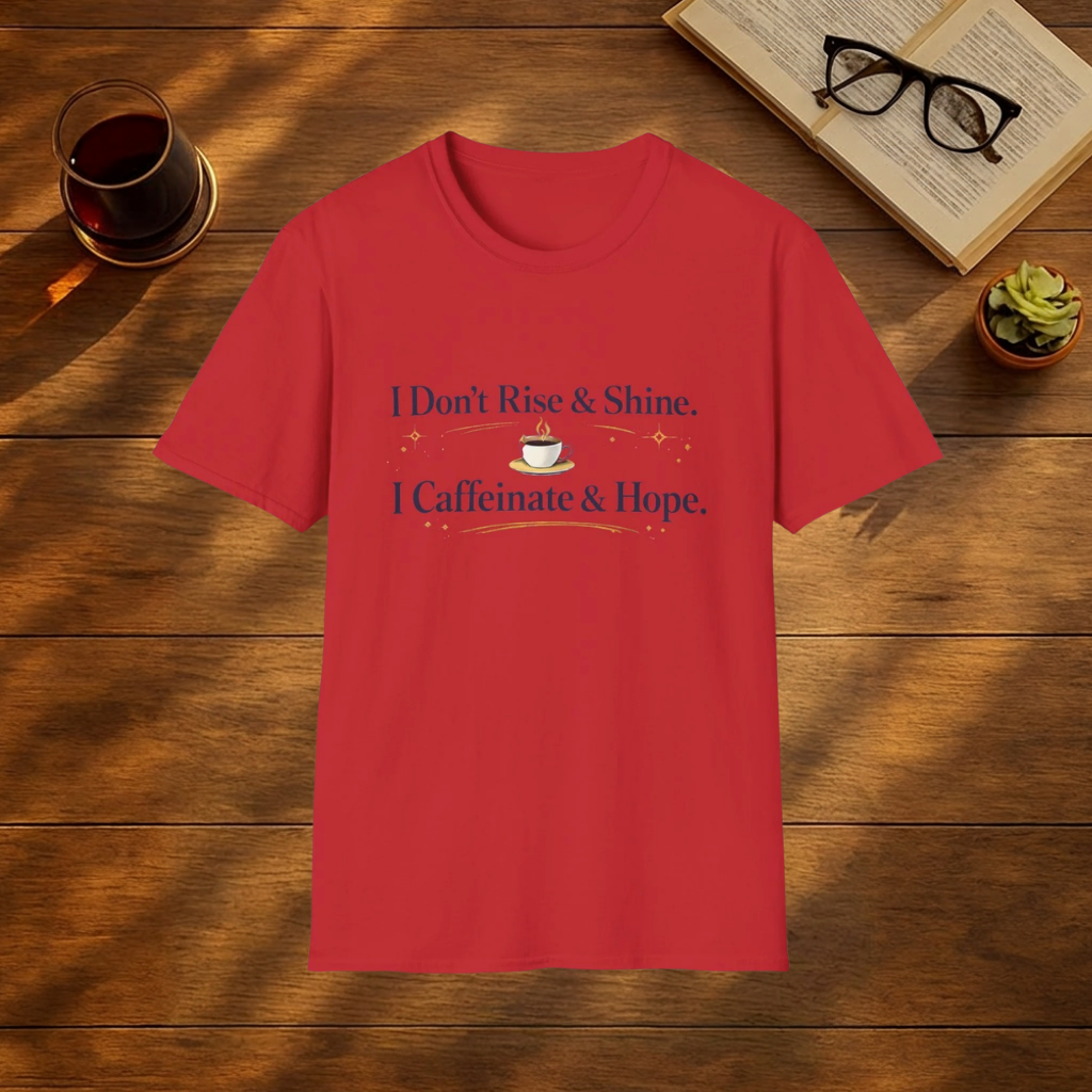 I Don't Rise & Shine. I Caffeinate & Hope. T-Shirt