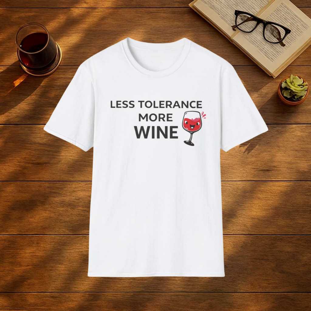 Less Tolerance More Wine T-Shirt