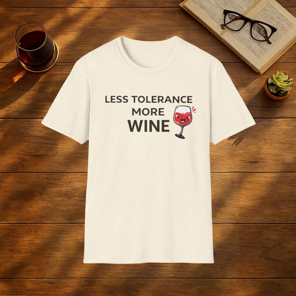 Less Tolerance More Wine T-Shirt