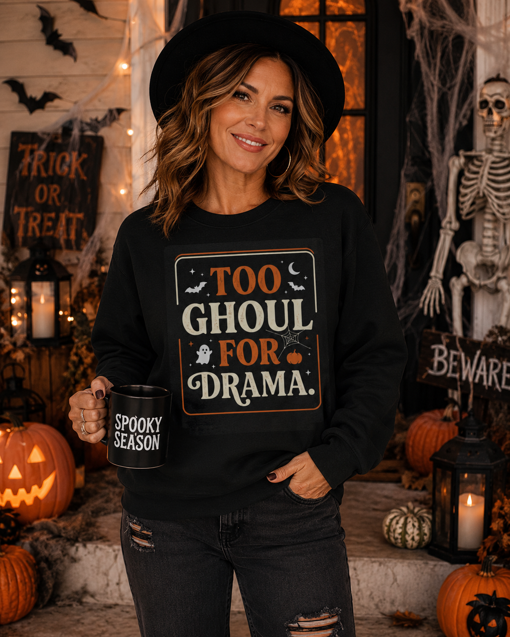 Too Ghoul for Drama Long Sleeve Tee-Shirt