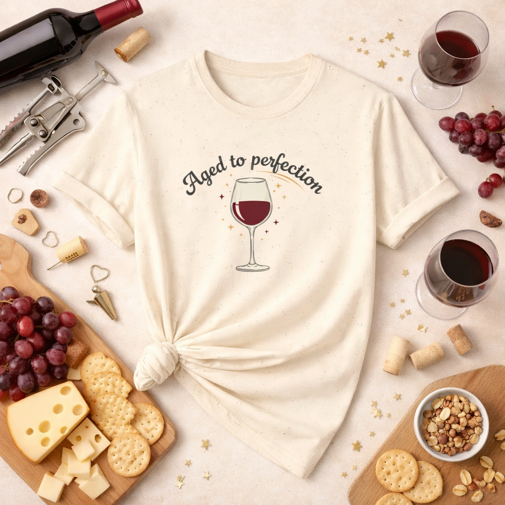 Aged to Perfection Tee | Funny Midlife Women’s Tee | Wine Lover Gift  | Funny Midlife Women’s Tee | Gift for Women 40 50 60